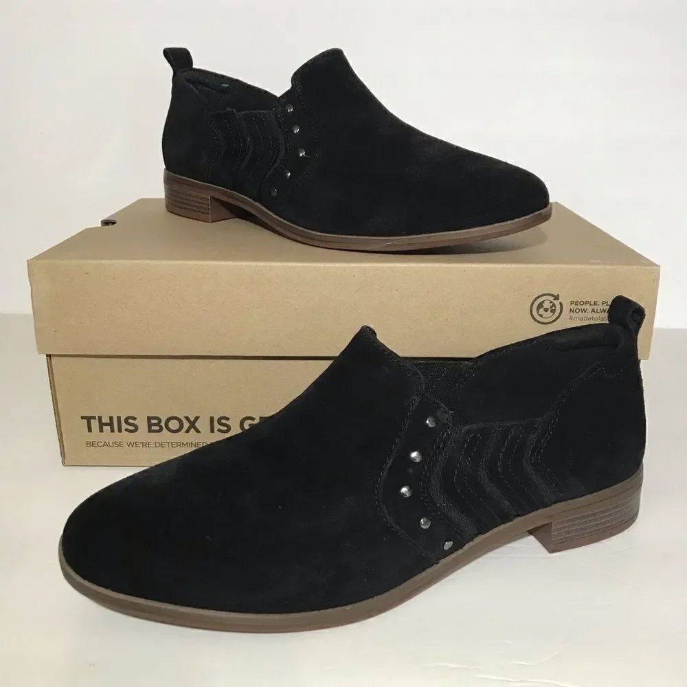 Clarks Trish Bell Studded Suede Slip-On Booties